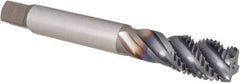 OSG - M20x2.50 Metric Coarse 4 Flute 6H Modified Bottoming Spiral Flute Tap - Powdered Metal, TiCN Finish, 140mm OAL, Right Hand Flute, Right Hand Thread, D7, Series 16500 - Makers Industrial Supply