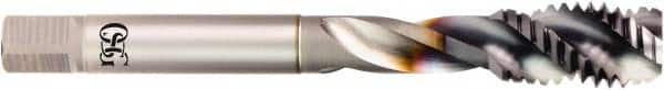 OSG - 5/8-18 UNF 3 Flute 3B Modified Bottoming Spiral Flute Tap - Powdered Metal, TiCN Finish, 100mm OAL, Right Hand Flute, Right Hand Thread, H3, Series 16505 - Makers Industrial Supply