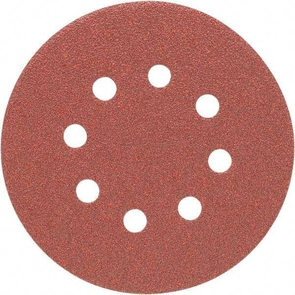 Porter-Cable - 5" Diam, 100 Grit Zirconia Alumina Adhesive PSA Disc - Fine Grade, Tan, C Weighted Backing, Flexible, 15,000 Max RPM - Makers Industrial Supply