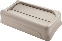 Rubbermaid - Rectangle Lid for Use with Rectangular Trash Cans - Beige, For Slim Jim Trash Cans - Makers Industrial Supply