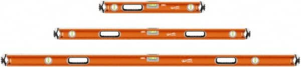 SAVAGE by SWANSON - 24" & 48" & 78" Long 3 Vial Box Beam Level - Aluminum, Orange - Makers Industrial Supply