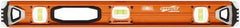 SAVAGE by SWANSON - 24" Long 3 Vial I-Beam Level - Aluminum, Orange - Makers Industrial Supply