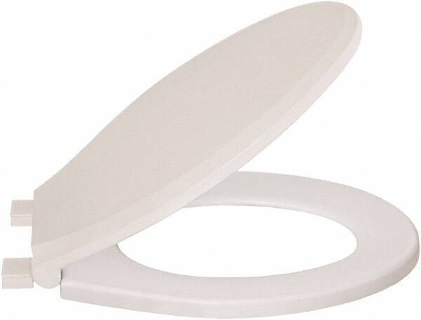 CENTOCO - 16-3/4 Inch Long, 1-3/4 Inch Inside Width, Polypropylene, Regular, Closed Front with Cover, Toilet Seat - 14 Inch Outside Width, Residential Installation, White - Makers Industrial Supply