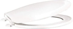 CENTOCO - 18.11 Inch Long, 1-3/4 Inch Inside Width, Polypropylene, Elongated, Closed Front with Cover, Toilet Seat - 14 Inch Outside Width, Residential Installation, White - Makers Industrial Supply