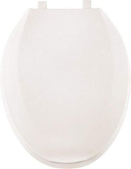 CENTOCO - 18.9 Inch Long, 2 Inch Inside Width, Polypropylene, Elongated, Closed Front with Cover, Toilet Seat - 14 Inch Outside Width, Residential, Commercial, Health Care, Industrial, Institutional Installation, White - Makers Industrial Supply