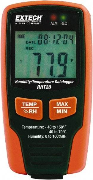 Extech - -40 to 158°F, 0 to 100% Humidity Range, Temp Recorder - Makers Industrial Supply