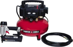 Porter-Cable - 0.80 HP, 2.6 SCFM at 90 psi CFM Pancake Nailer Combo Kit - 6 Gallon Tank, 10 Amp, 150 Max psi, 120V - Makers Industrial Supply