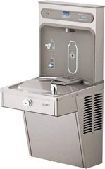 ELKAY - 8 GPH Cooling Capacity Barrier Free Wall Mounted Water Cooler & Fountain - Bottle Filling, 20 to 105 psi, 0.20 hp, Stainless Steel - Makers Industrial Supply