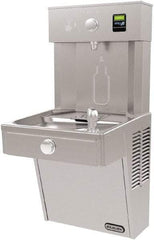 ELKAY - 8 GPH Cooling Capacity Barrier Free Wall Mounted Water Cooler & Fountain - Bottle Filling, 20 to 105 psi, 0.20 hp, Stainless Steel - Makers Industrial Supply