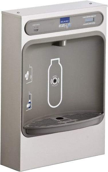 ELKAY - 8 GPH Cooling Capacity Surface Mount Water Cooler & Fountain - Bottle Filling, 20 to 105 psi, 0.20 hp, Stainless Steel - Makers Industrial Supply