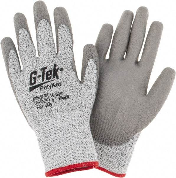 PIP - Size S, ANSI Cut Lvl A2, Cut Resistant Gloves - Palm & Fingers Coated, Salt & Pepper - Makers Industrial Supply