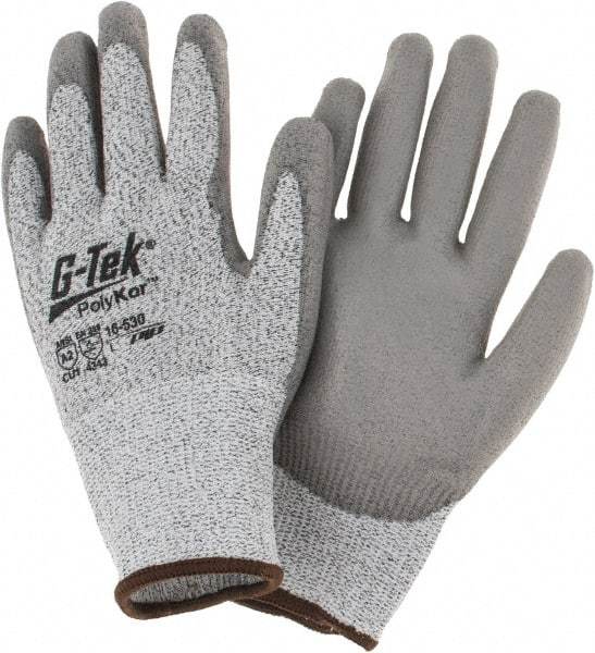 PIP - Size L, ANSI Cut Lvl A3, Cut Resistant Gloves - Palm & Fingers Coated, Salt & Pepper - Makers Industrial Supply