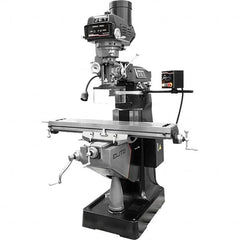 Jet - 9" Table Width x 49" Table Length, Variable Speed Pulley Control, 3 Phase Knee Milling Machine - R8 Spindle Taper, 3 hp - Makers Industrial Supply