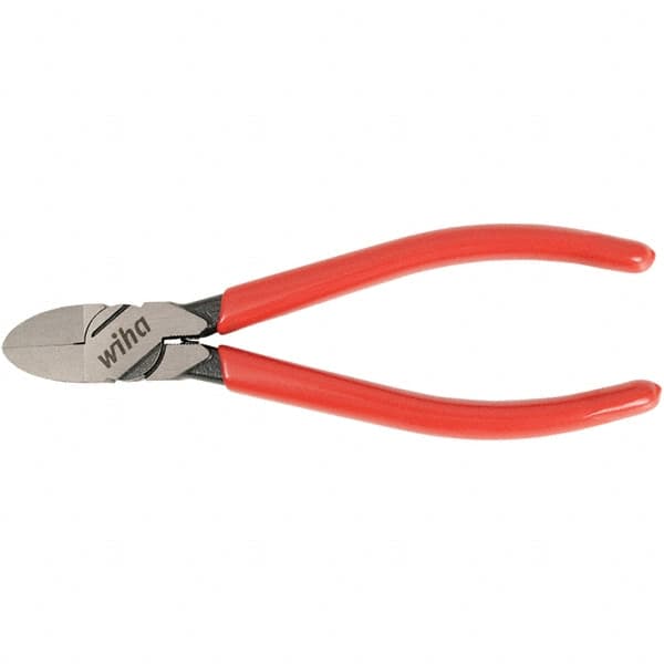 Wiha - 6-3/10" OAL, 18 AWG Capacity, Flush Flush Cutter - Vinyl Handle - Makers Industrial Supply