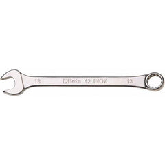 Combination Wrench: 4-1/2'' OAL, Stainless Steel, Polished Finish