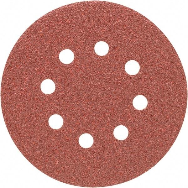 Porter-Cable - 5" Diam, 80 Grit, Aluminum Oxide Hook & Loop Disc - Medium Grade, Coated, C Weight Paper Backing, - Makers Industrial Supply