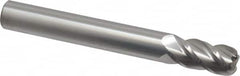 Accupro - 1/2", 4 Flute, Single End, Solid Carbide, 1/8" Corner Radius End Mill - 4" OAL, 40° Helix, Right Hand Flute, 1" LOC, Right Hand Cut - Makers Industrial Supply