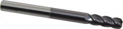 Accupro - 3/8", 4 Flute, Single End, Solid Carbide, 0.09" Corner Radius End Mill - 4" OAL, 40° Helix, Right Hand Flute, 1" LOC, Right Hand Cut - Makers Industrial Supply