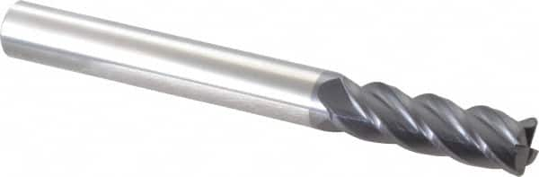 Accupro - 5/8", 4 Flute, Single End, Solid Carbide, 0.06" Corner Radius End Mill - 6" OAL, 40° Helix, Right Hand Flute, 2" LOC, Right Hand Cut - Makers Industrial Supply