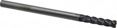 Accupro - 3/8", 4 Flute, Single End, Solid Carbide, 0.045" Corner Radius End Mill - 6" OAL, 40° Helix, Right Hand Flute, 1-1/2" LOC, Right Hand Cut - Makers Industrial Supply