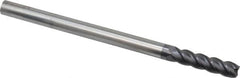 Accupro - 3/8", 4 Flute, Single End, Solid Carbide, 0.06" Corner Radius End Mill - 6" OAL, 40° Helix, Right Hand Flute, 1-1/2" LOC, Right Hand Cut - Makers Industrial Supply