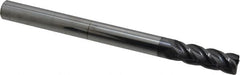 Accupro - 1/2", 4 Flute, Single End, Solid Carbide, 0.02" Corner Radius End Mill - 6" OAL, 40° Helix, Right Hand Flute, 1-1/2" LOC, Right Hand Cut - Makers Industrial Supply