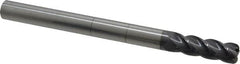 Accupro - 1/2", 4 Flute, Single End, Solid Carbide, 0.09" Corner Radius End Mill - 6" OAL, 40° Helix, Right Hand Flute, 1-1/2" LOC, Right Hand Cut - Makers Industrial Supply