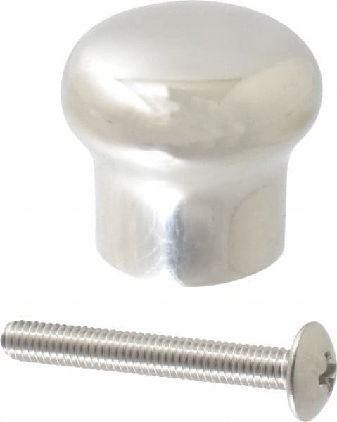 Sugatsune - 304 Stainless Steel Round Drawer or Lid Knob - 63/64" Base Diam, 1-1/2" Diam, 1-1/16" High, M5x0.8 - Makers Industrial Supply