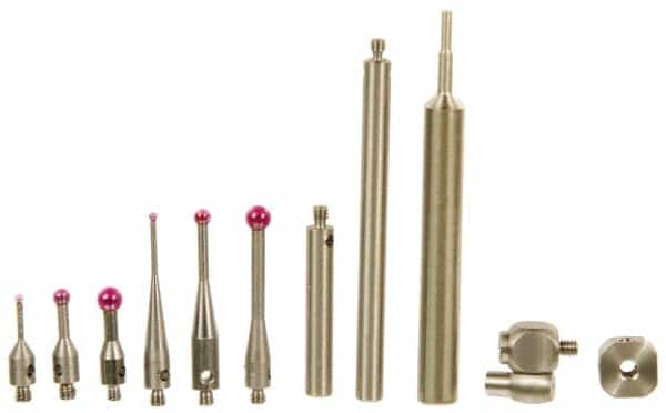 SPI - 11 Piece, CMM Stylus Kit - Include 2 Stylus Extensions, 6 Ruby Ball Stylus, 8mm Swivel, Cross Head, Custom Fit Case, Stylus Wrench - Makers Industrial Supply