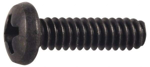 Made in USA - #4-40 UNC, 3/4" Length Under Head Phillips Drive Machine Screw - Pan Head, Grade 300 Stainless Steel, Black Oxide Finish, Without Washer - Makers Industrial Supply