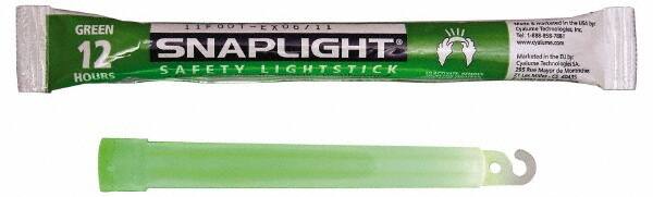 Cyalume - 10 Piece Green Chemical Lightstick - 6 Inch Long, 12 Hours Illumination Time, Nonflammable, Nontoxic and Waterproof, Snap and Shake Activation Method - Makers Industrial Supply