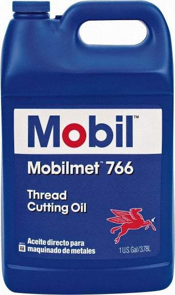 Mobil - Mobilmet 766, 1 Gal Bottle Cutting Fluid - Straight Oil, For Automatic Lathe Operations, Broaching, Gear Shaving, Milling, Parting-Off, Planing, Shaping, Tapping, Threading - Makers Industrial Supply