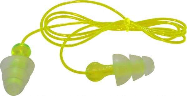 3M - Reusable, Corded, 26 dB, Flange Earplugs - Translucent, 100 Pairs - Makers Industrial Supply