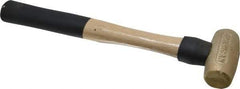 American Hammer - 1-1/2 Lb Head 1-3/8" Face Brass Head Hammer - 12" OAL, Wood Handle - Makers Industrial Supply