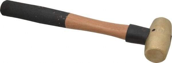 American Hammer - 2 Lb Head 1-3/8" Face Brass Head Hammer - 13" OAL, Wood Handle - Makers Industrial Supply