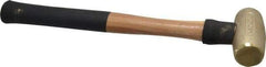 American Hammer - 3 Lb Head 1-1/2" Face Brass Head Hammer - 15" OAL, Wood Handle - Makers Industrial Supply