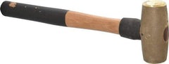 American Hammer - 4 Lb Head 1-5/8" Face Brass Head Hammer - 16" OAL, Wood Handle - Makers Industrial Supply