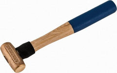 American Hammer - 1 Lb Head 1-1/8" Face Bronze Nonmarring Hammer - 12" OAL, Wood Handle - Makers Industrial Supply