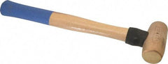 American Hammer - 3 Lb Head 1-1/2" Face Bronze Nonmarring Hammer - 15" OAL, Wood Handle - Makers Industrial Supply