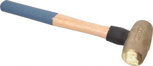 American Hammer - 4 Lb Head 1-5/8" Face Bronze Nonmarring Hammer - 16" OAL, Wood Handle - Makers Industrial Supply