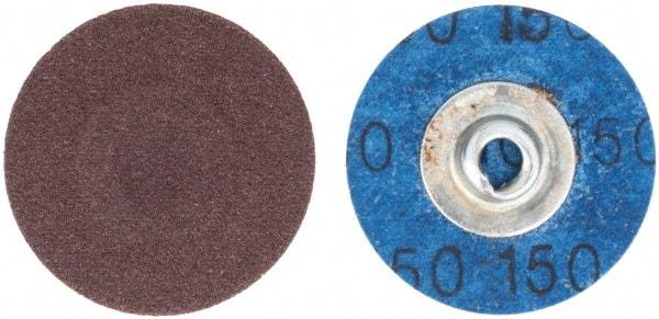 Tru-Maxx - 1-1/2" Disc Diam, 150 Grit, Aluminum Oxide Quick Change Disc - Type S Attaching System, Coated, Brown, Very Fine Grade, 30,000 RPM - Makers Industrial Supply