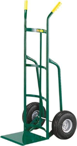 Little Giant - 800 Lb Capacity 49" OAH Hand Truck - 12 x 14" Base Plate, Dual Handle, Steel, Full Pneumatic Wheels - Makers Industrial Supply