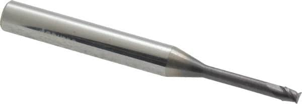 Accupro - 3mm, 2 Flute, Single End, Solid Carbide, 0.25mm Corner Radius End Mill - 57mm OAL, 30° Helix, Right Hand Flute, 3mm LOC, Right Hand Cut, 15mm Extended Reach - Makers Industrial Supply