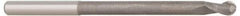 Accupro - 1/4" Diam, 1/2" LOC, 4 Flute Solid Carbide Ball End Mill - Uncoated, Single End, 4" OAL, 1/4" Shank Diam, Spiral Flute - Makers Industrial Supply