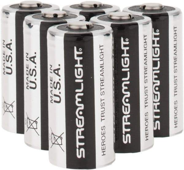 Streamlight - Size CR123A, Lithium, 6 Pack, Standard Battery - 3 Volts - Makers Industrial Supply