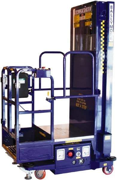 Ballymore - 650 Lb Capacity, 186" Lift Height, Battery Operated Power Stocker Lift - 186" Lift Height, Battery Operated - Makers Industrial Supply