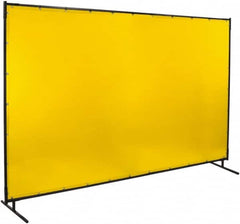 Steiner - 10 Ft. Wide x 6 Ft. High x 3/4 Inch Thick, 14 mil Thick Transparent Vinyl Portable Welding Screen Kit - Yellow - Makers Industrial Supply