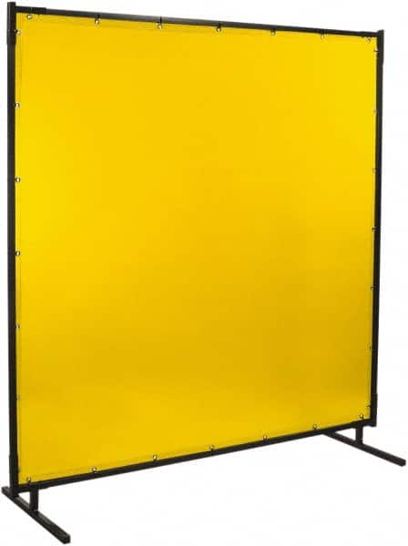 Steiner - 6 Ft. Wide x 6 Ft. High x 1 Inch Thick, 14 mil Thick Transparent Vinyl Portable Welding Screen Kit - Yellow - Makers Industrial Supply