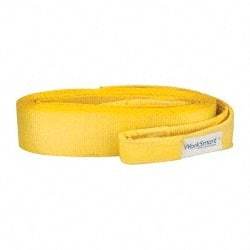 Value Collection - 30' Long x 4" Wide, 35,000 Lb Basket Capacity, 1 Ply, Polyester Web Sling - Yellow - Makers Industrial Supply