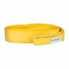 Value Collection - 30' Long x 4" Wide, 35,000 Lb Basket Capacity, 1 Ply, Polyester Web Sling - Yellow - Makers Industrial Supply